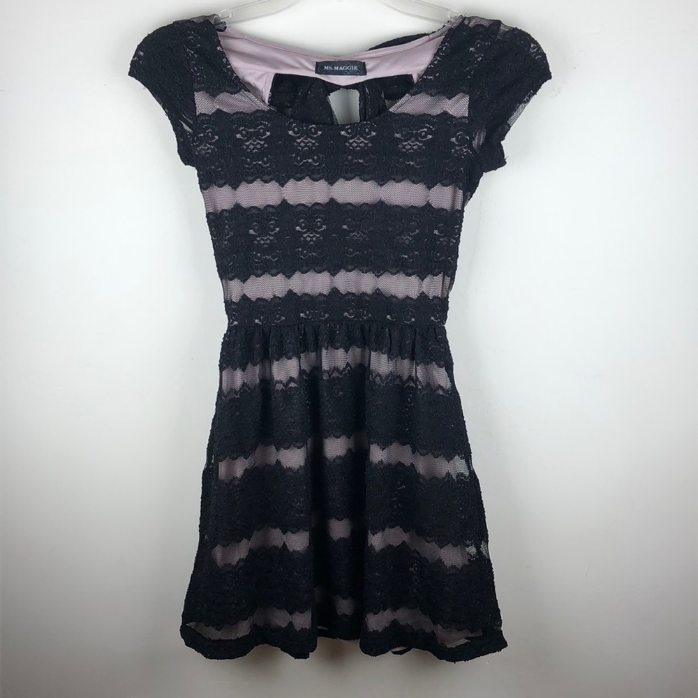 MS MAGGIE Black Lace Dress